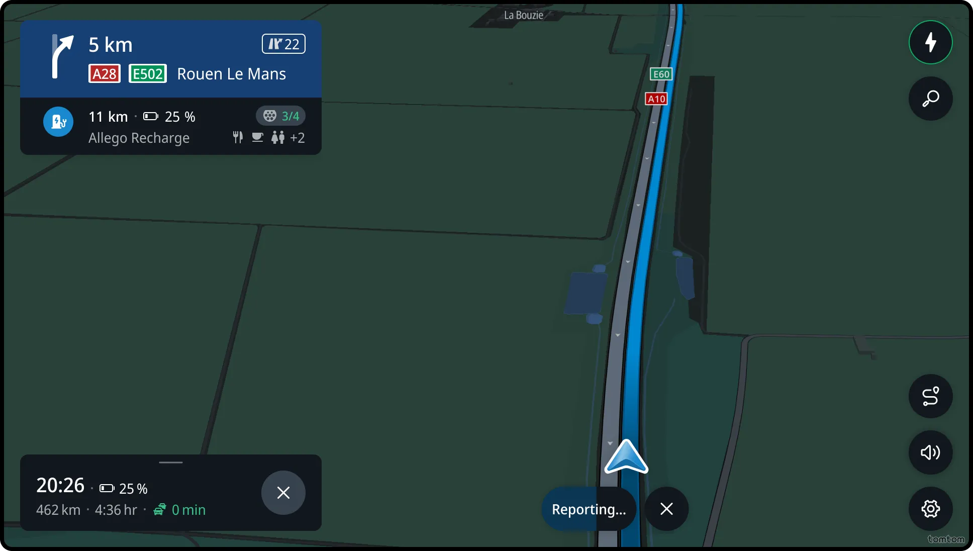 Reporting a mobile speed camera