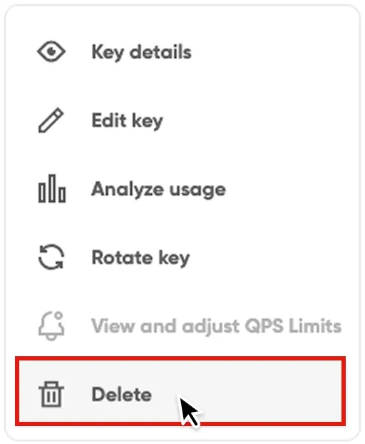 Delete API key