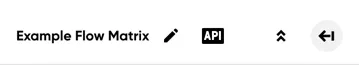 The left panel header, with the report name and its API and collapse icons
