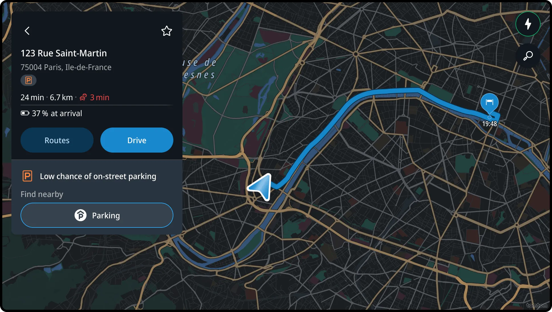 Long press showing destination details