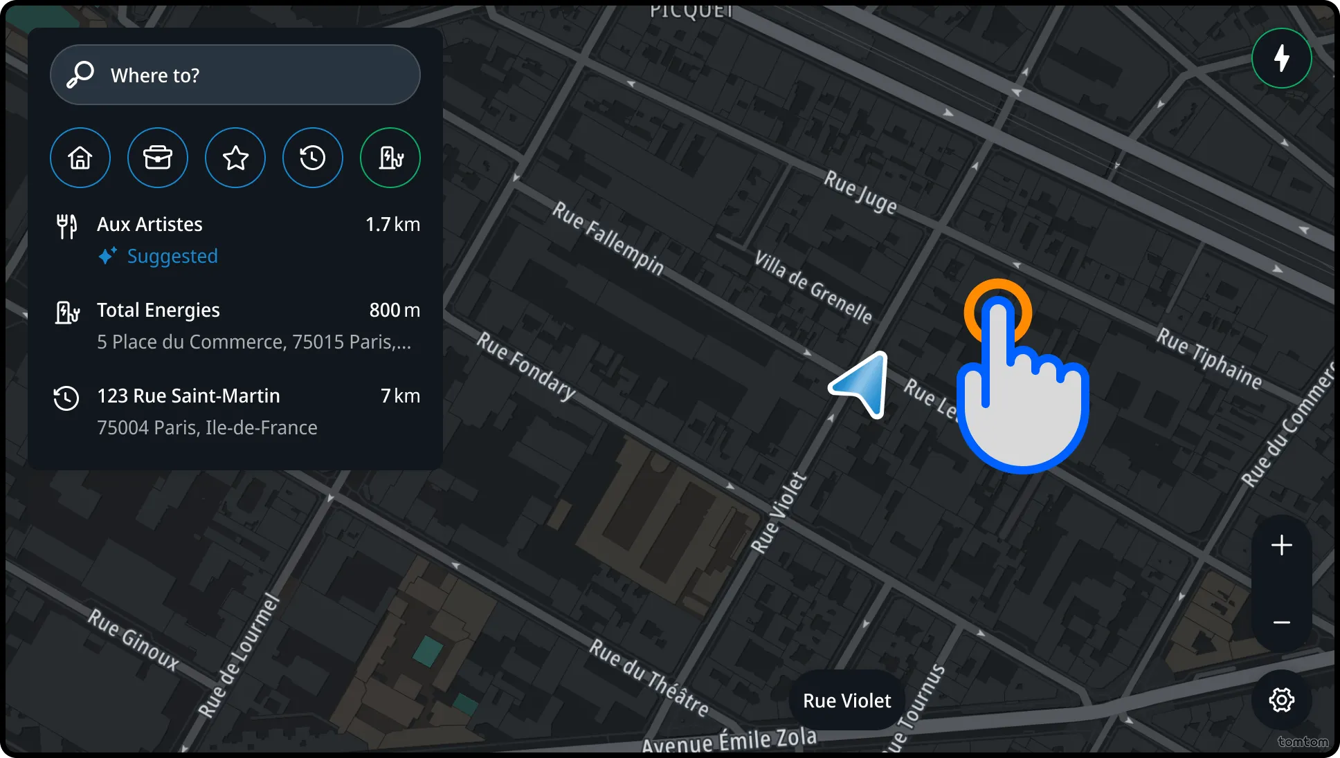 Tap to reveal zoom controls