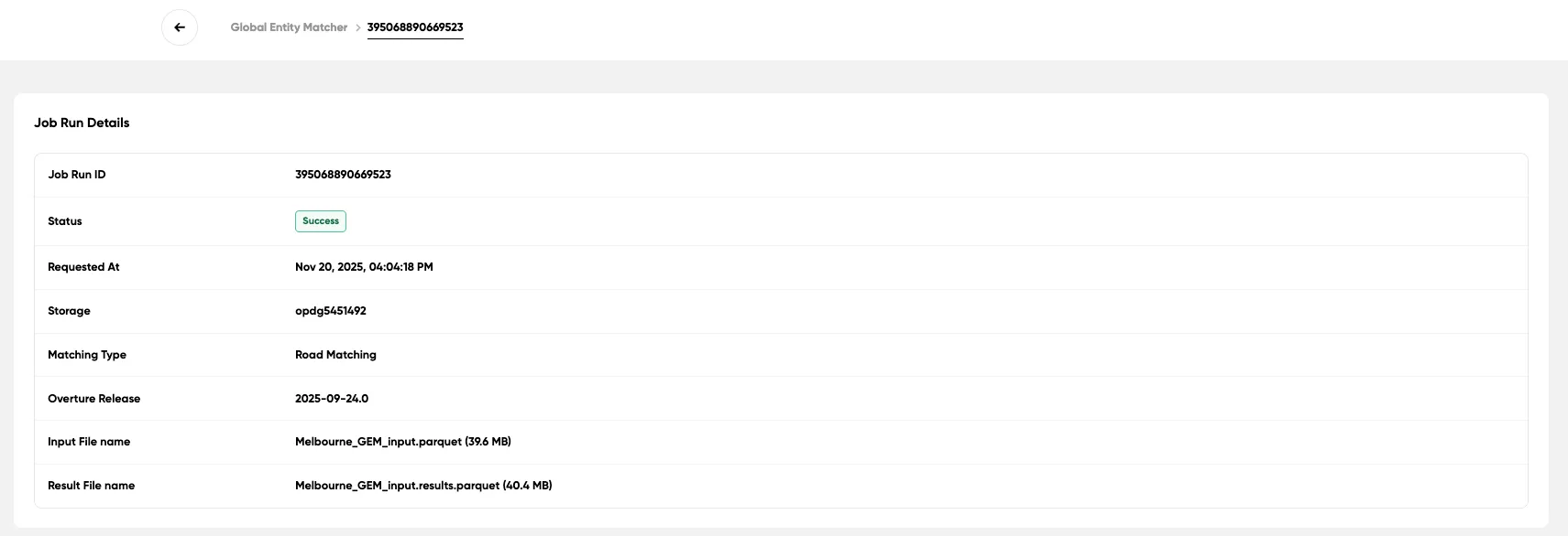 Job Details Page