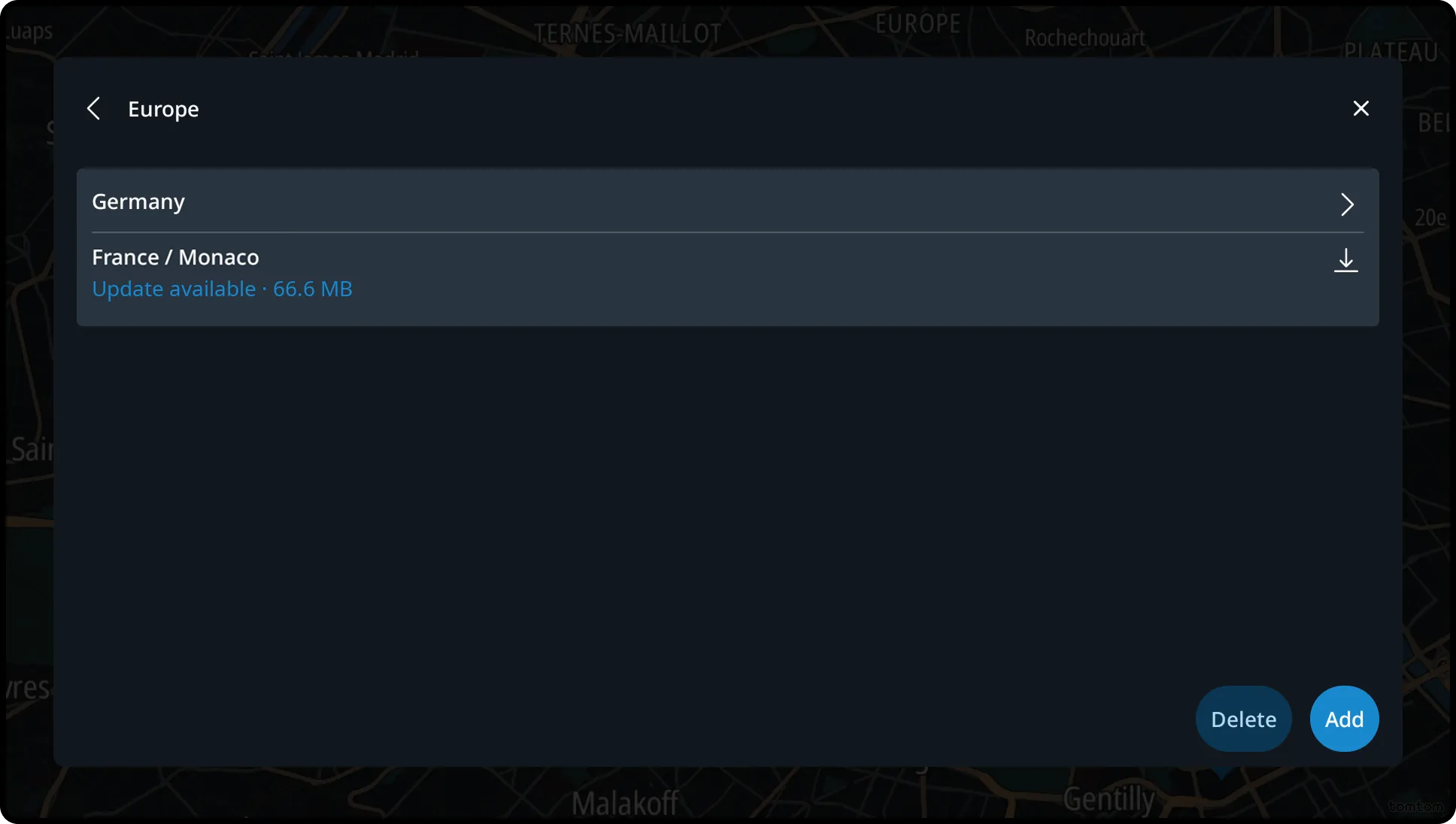 Installed maps and updates