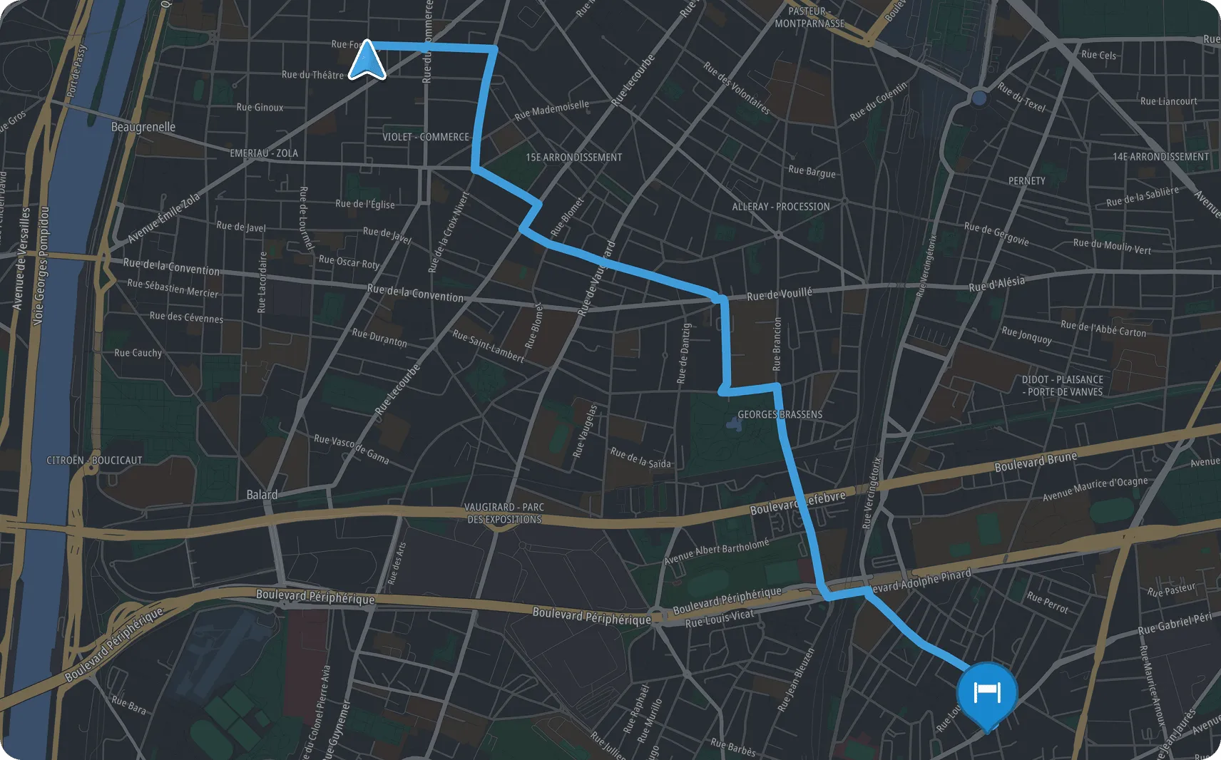 Route Overview view