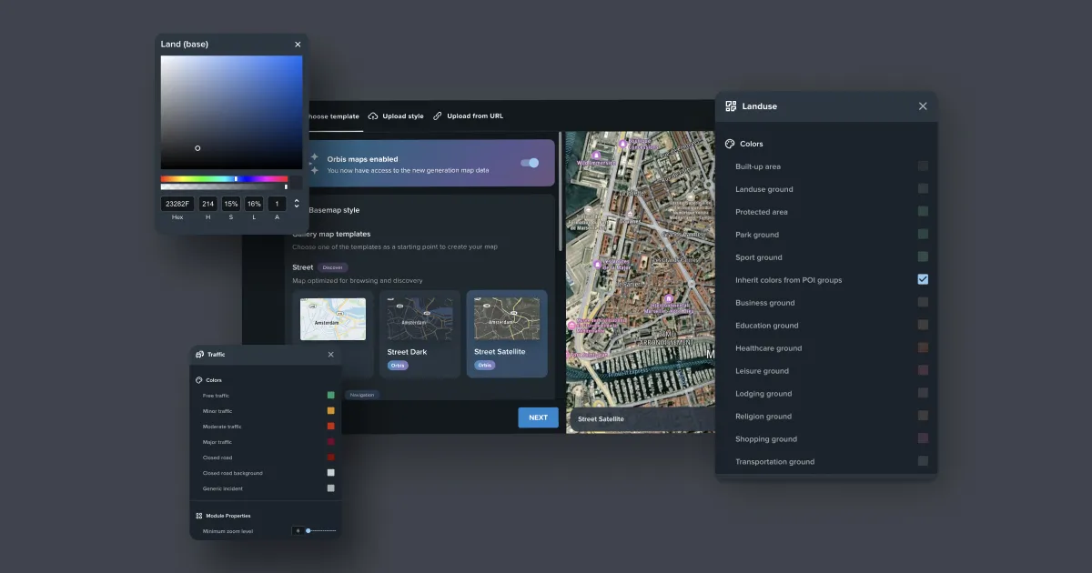 Mapmaker selection interface