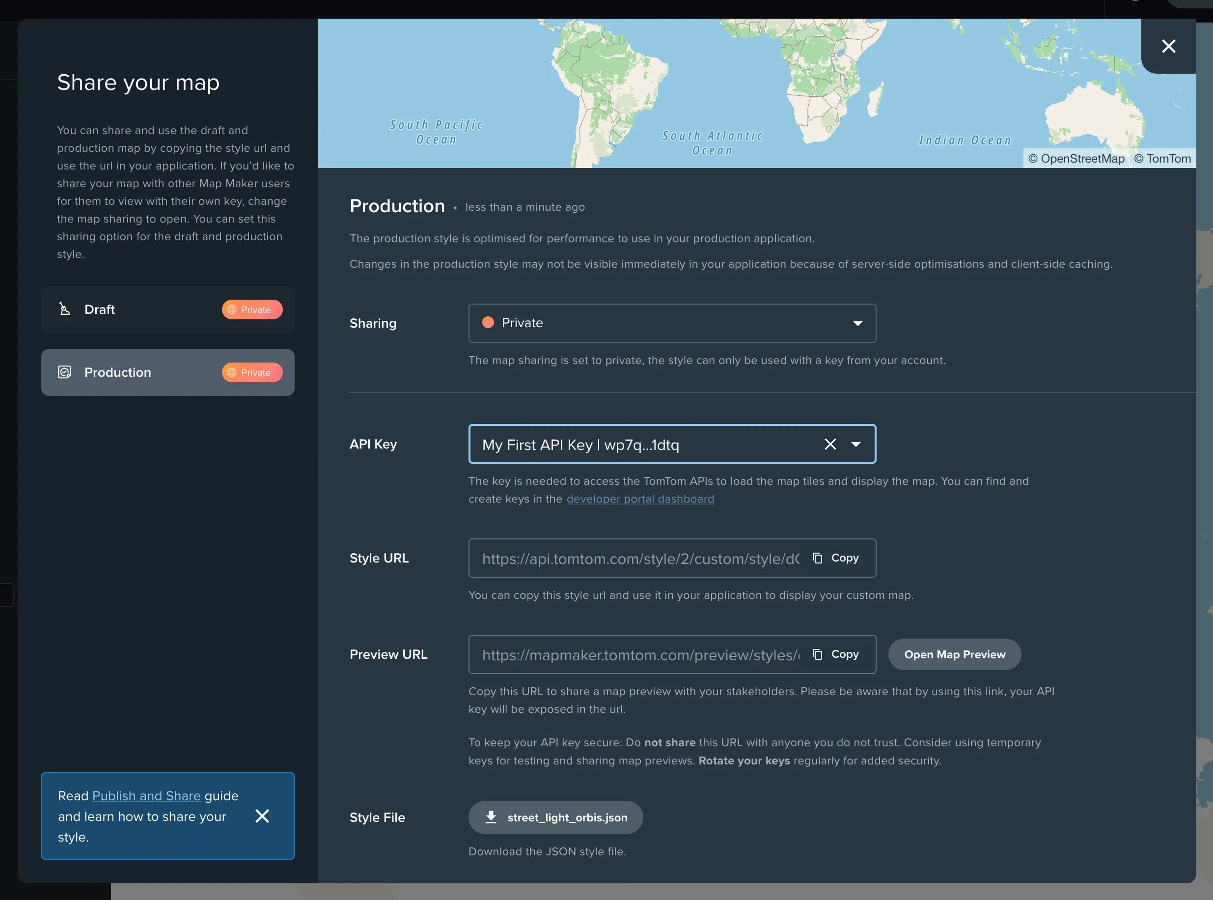 Mapmaker selection interface