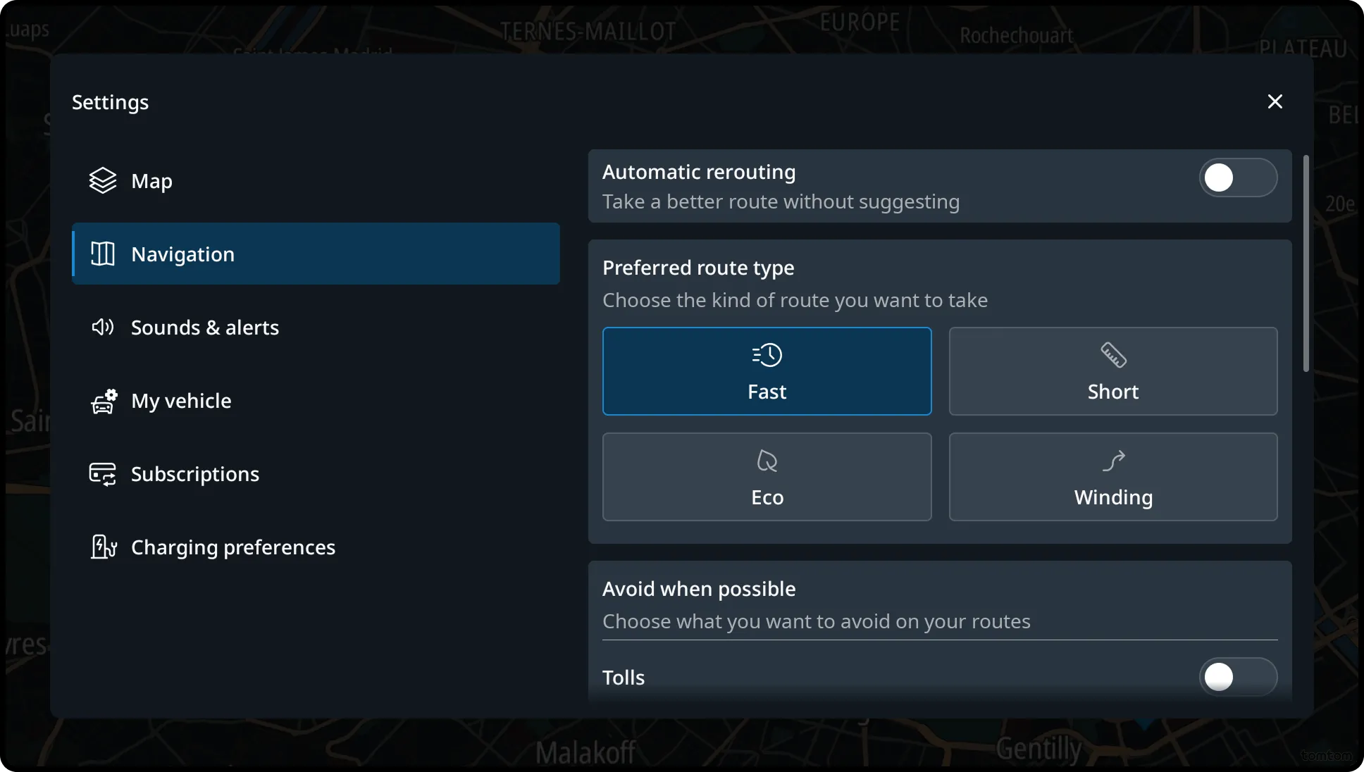 Route preferences