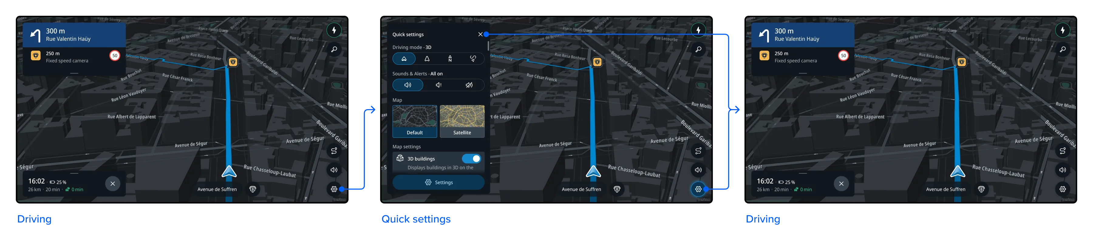 Accessing Quick settings panel