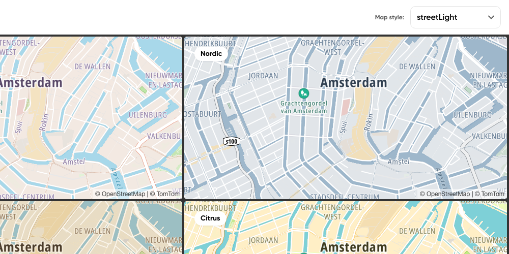 Multiple maps: four themes per style