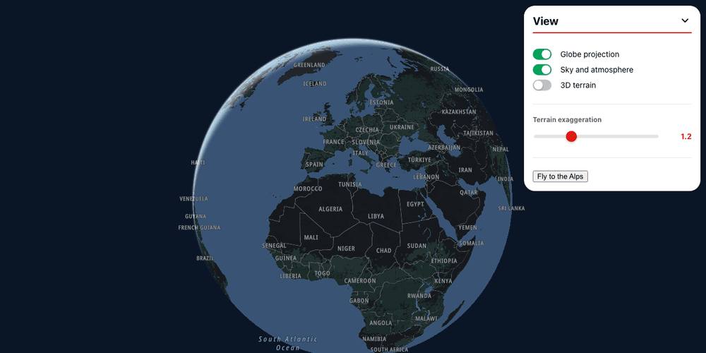 Globe and 3D terrain