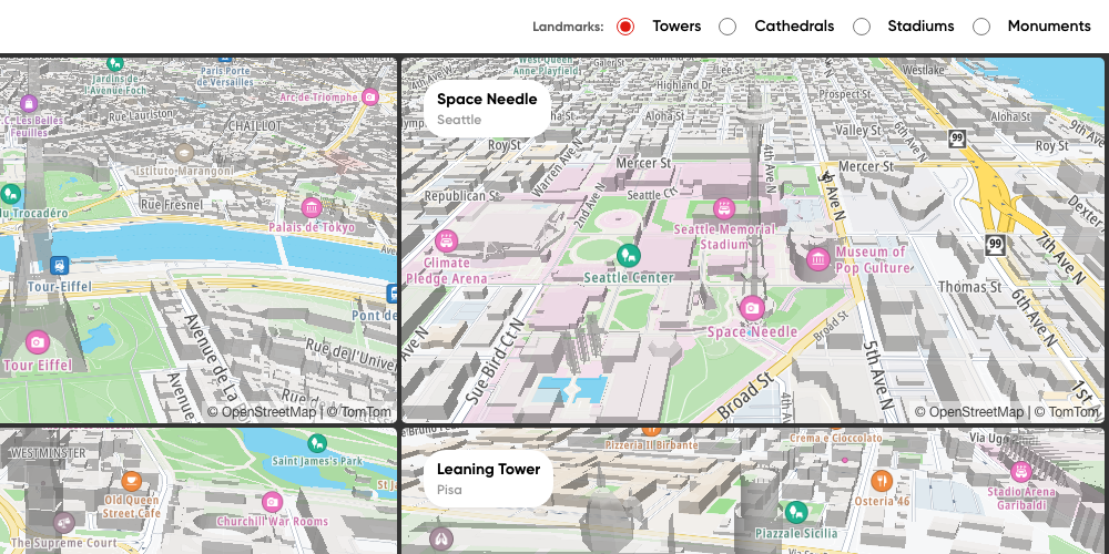 Multiple maps: 3D landmarks of one kind