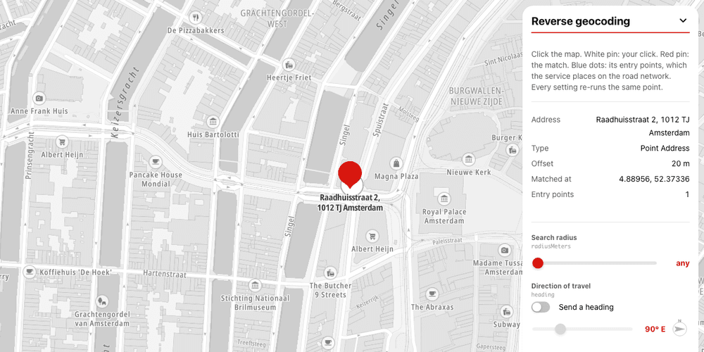 Reverse geocoding playground