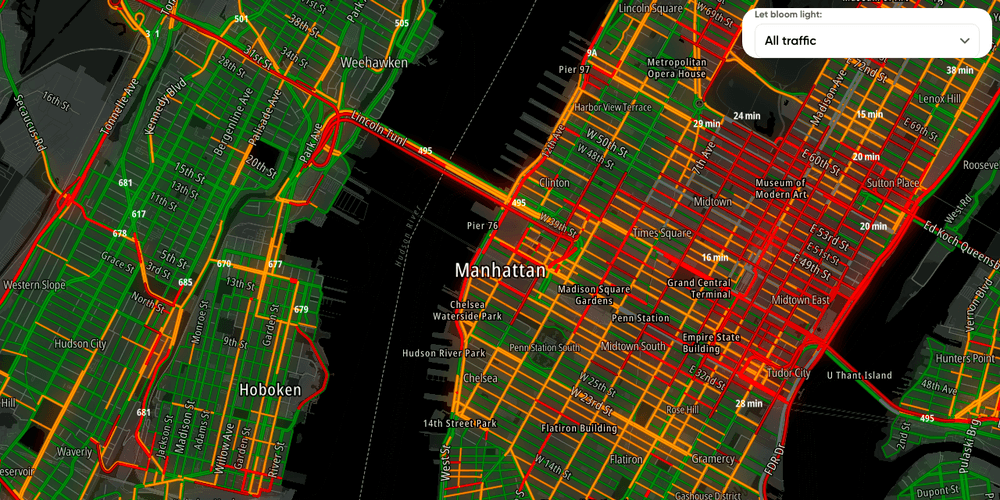 Traffic flow with bloom