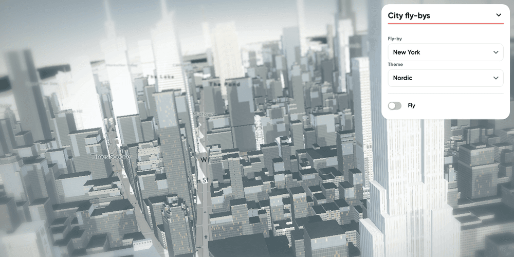 Cinematic city fly-by