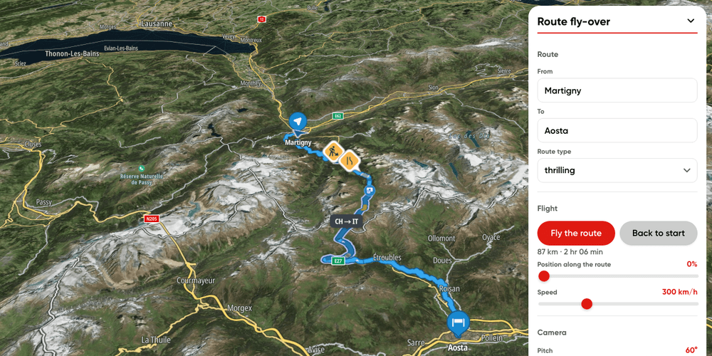 Route fly-over playground