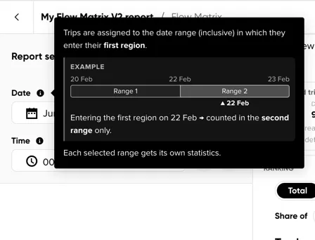 The Date selector with its information tooltip open
