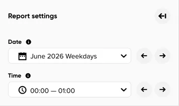 The Selected Link left panel with Date and Time selectors