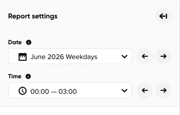The left panel with Date and Time selectors
